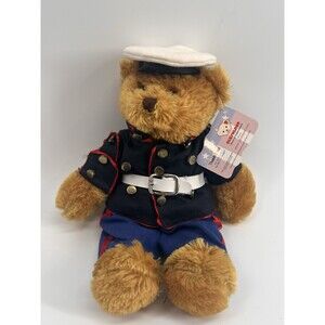 Plushland 2006 USMC Marine Corp Stuffed Teddy Bear NWT March of Dimes W/ tags